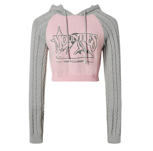Contrasting Cropped Sweater