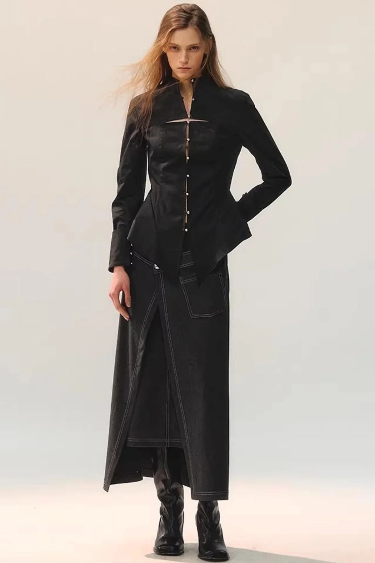 Contrasting Layered Half Skirt
