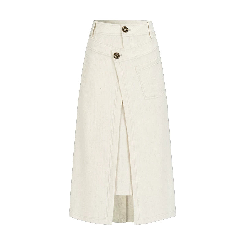 Contrasting Layered Half Skirt
