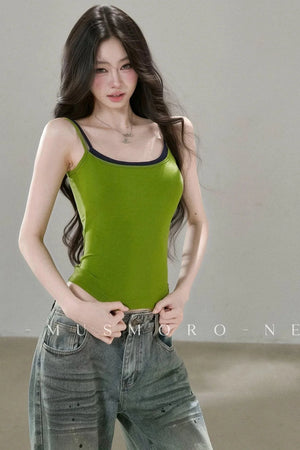 Contrasting Mesh Camisole Top