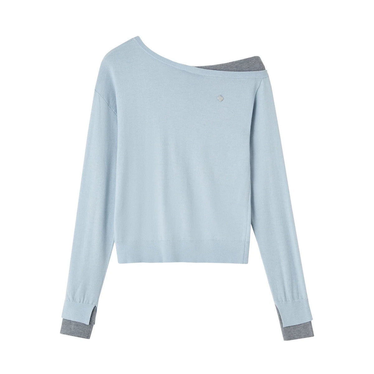 Contrasting Slanted Two Sweaters