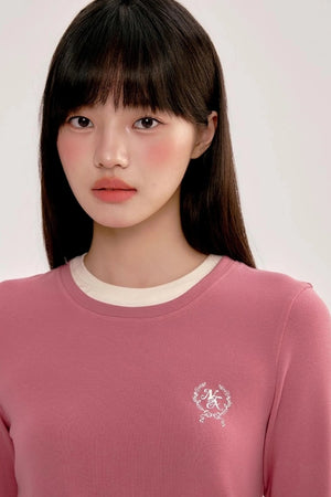 Contrasting Slim Long-Sleeved Top