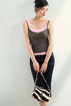 Contrasting Stitch Lyocell Camisole
