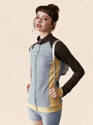 Contrasting Stitching Long-Sleeved Set-Up