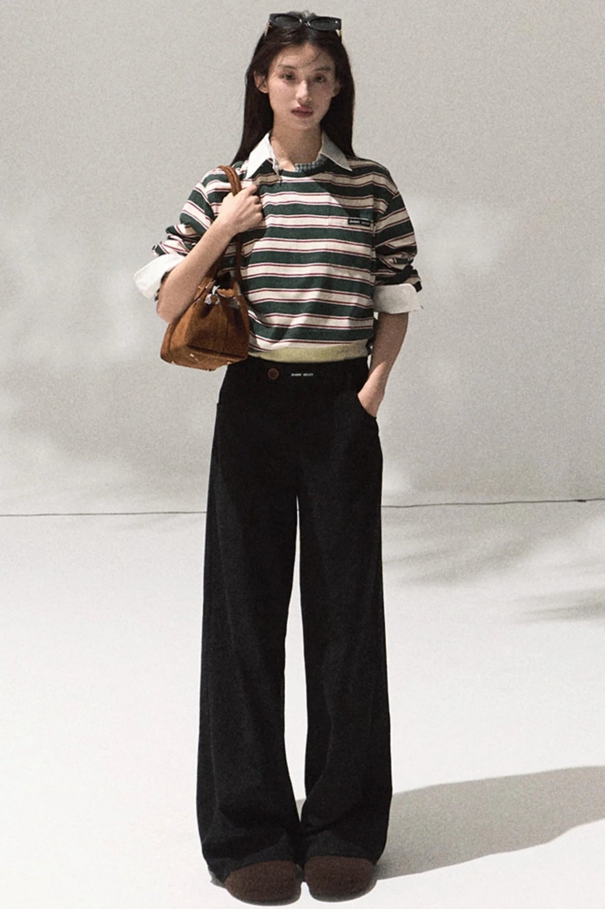 Contrasting Striped Cotton Top