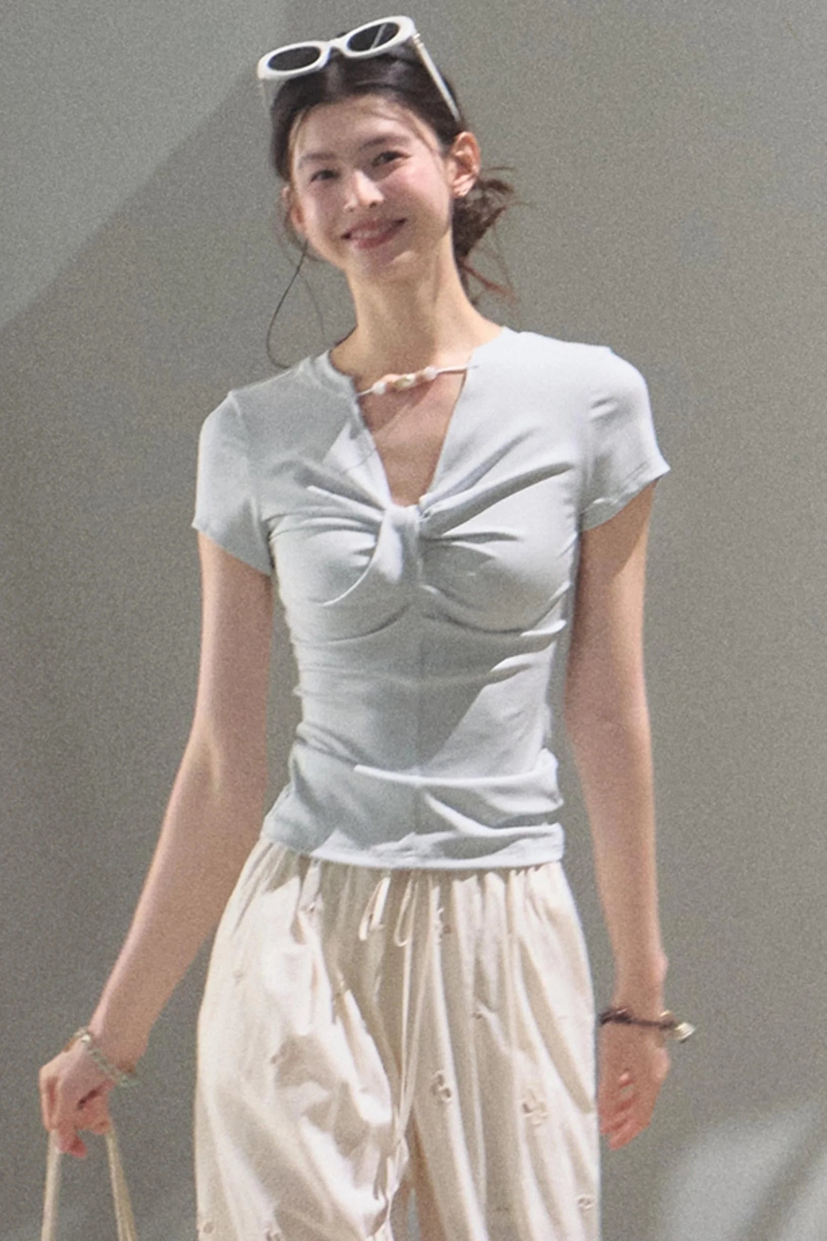 Cool Beaded V-Neck Tee