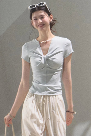 Cool Beaded V-Neck Tee
