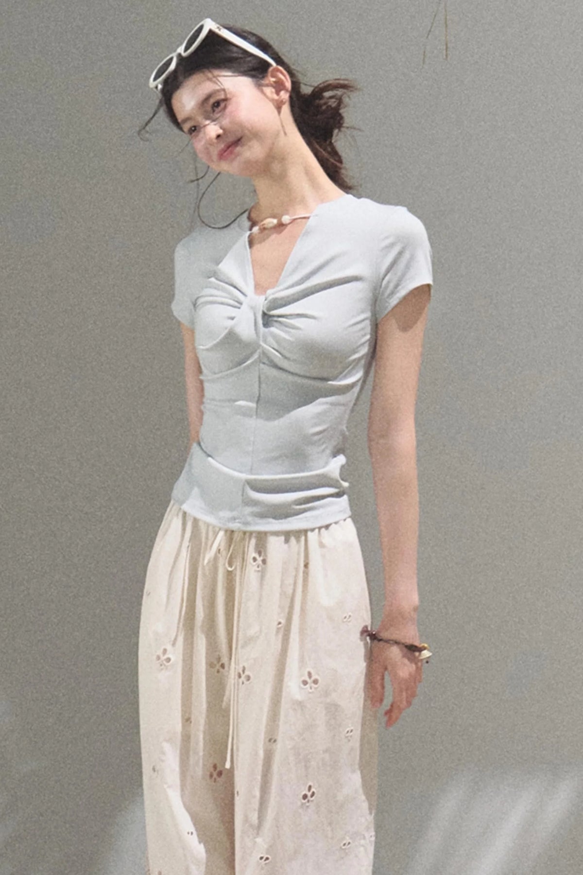 Cool Beaded V-Neck Tee