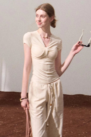Cool Beaded V-Neck Tee