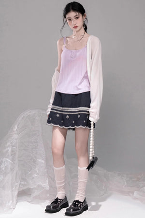 Cool Lily Purple Shawl With Vest Set