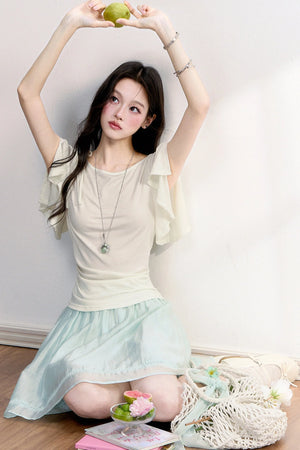 Cool Sensation Flutter Sleeve Top
