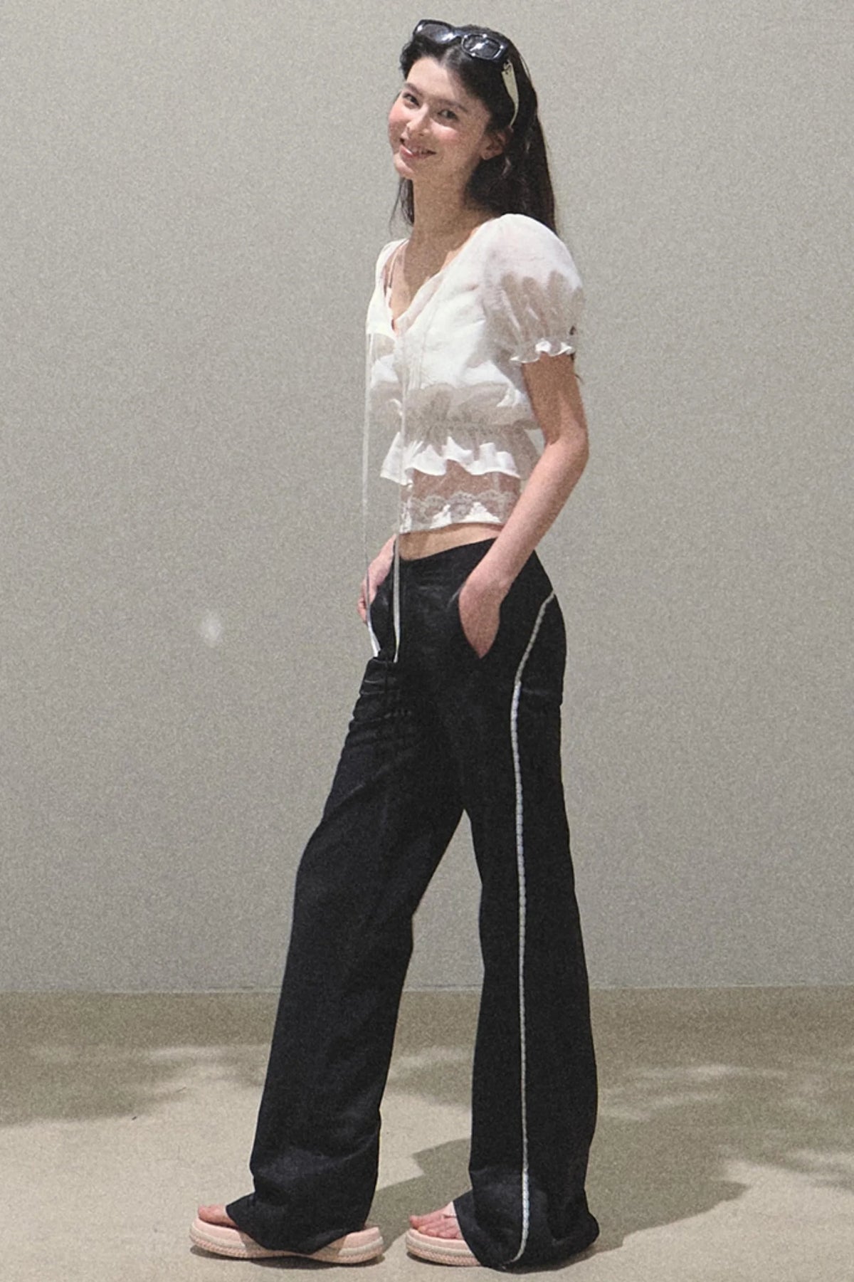 Copper Lace Wide Leg Pants