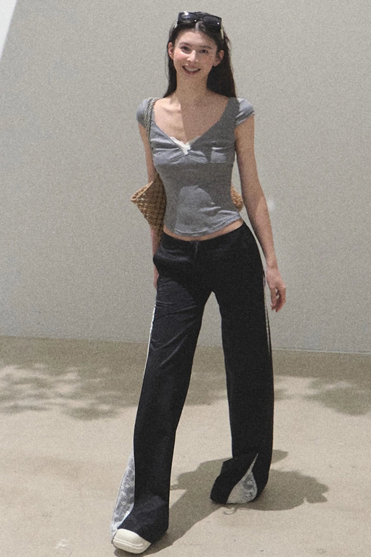 Copper Lace Wide Leg Pants