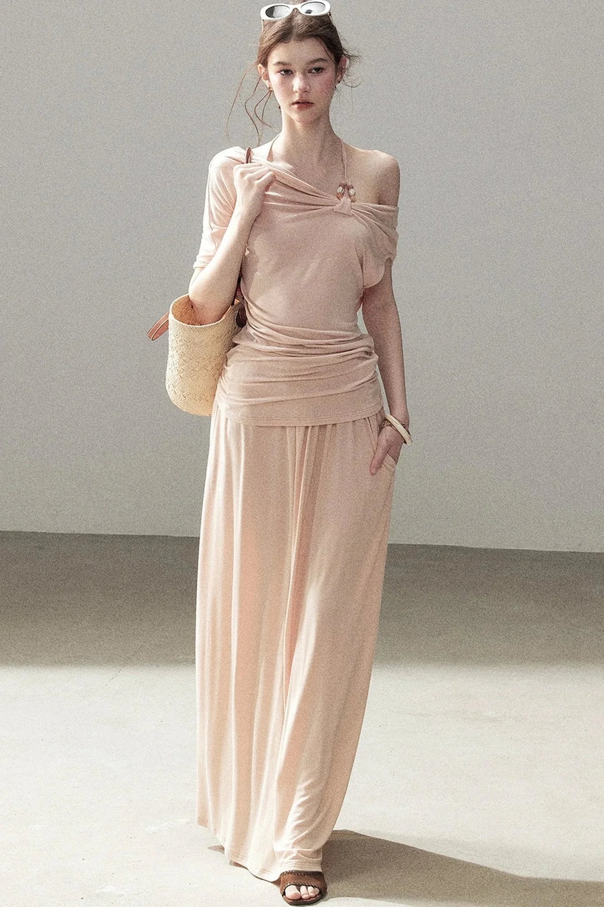 Coral Sea French Lazy Top and Skirt Set-Up