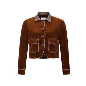 Corduroy Cardigan Suit Top Set-Up