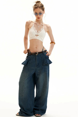 Corduroy Pleated Camisole Top Set-Up