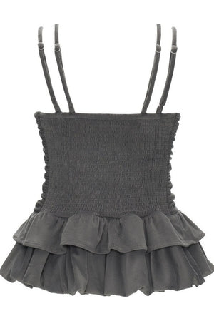Corduroy Pleated Camisole Top Set-Up