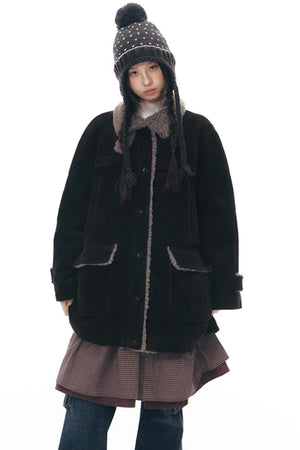 Corduroy Plush Patchwork Jacket
