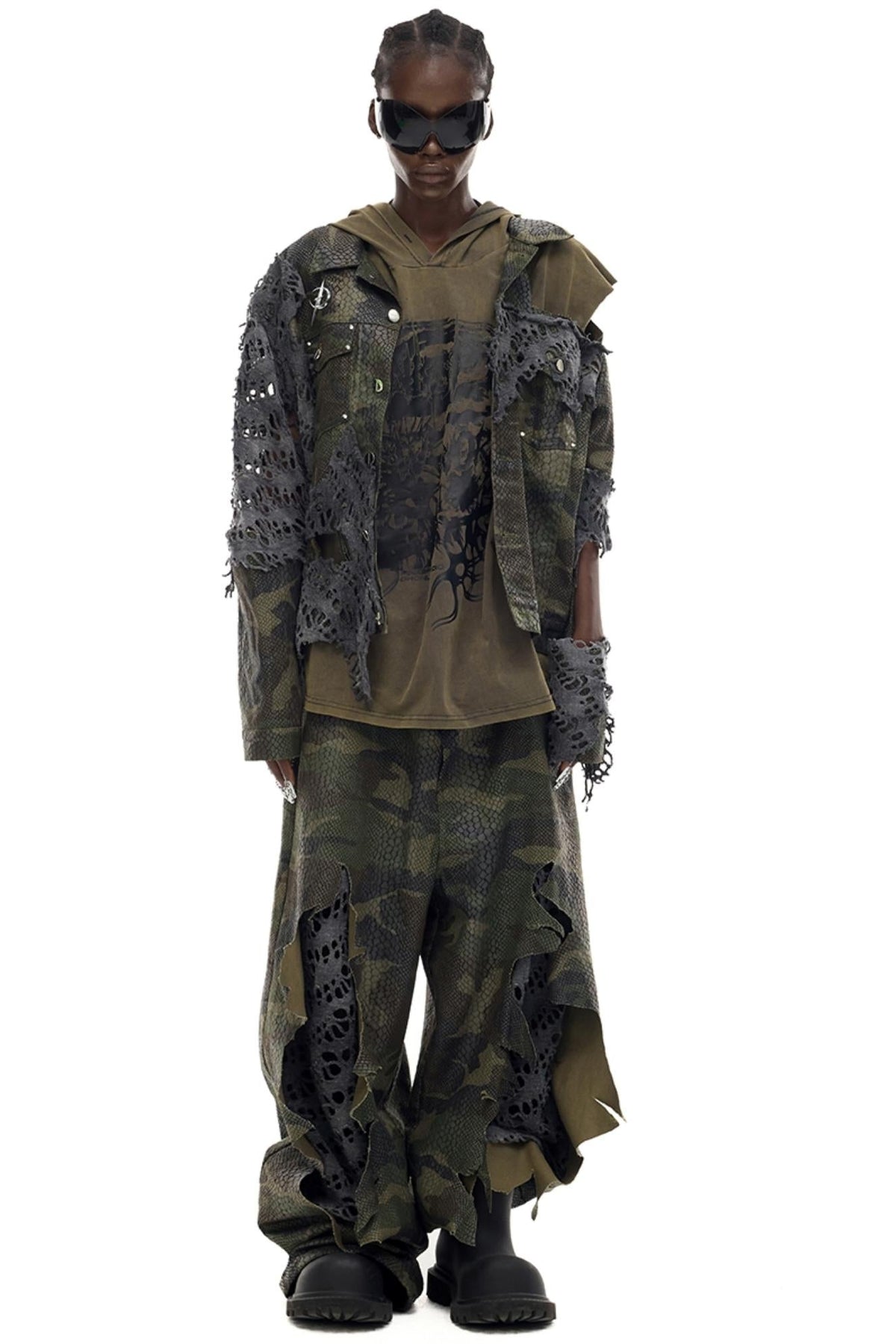 Cosmic Vortex Sleeveless Hooded Top