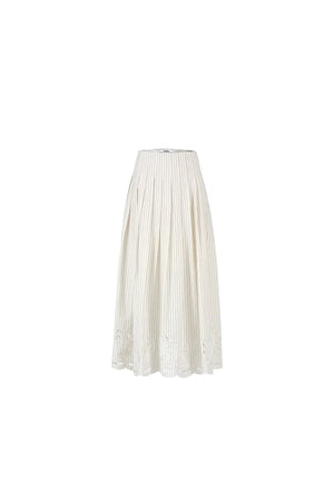 Cotton Embroidered A-Line Skirt