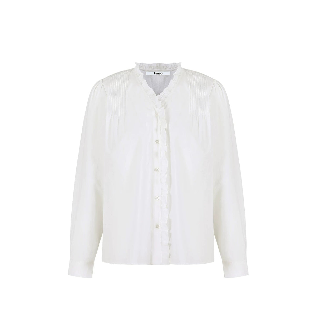 Cotton French-Style Ruffled Blouse