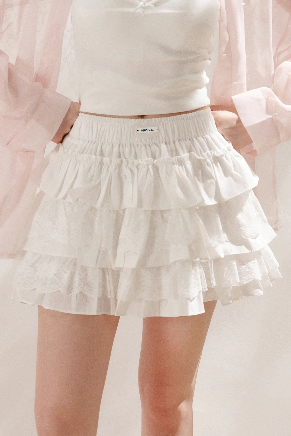 Cotton Lace A-Line Skirt