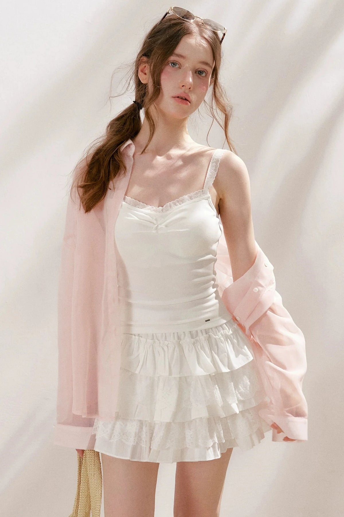 Cotton Lace A-Line Skirt