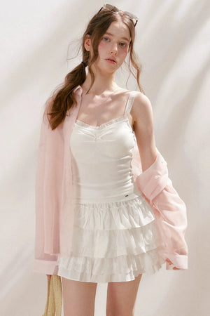 Cotton Lace A-Line Skirt