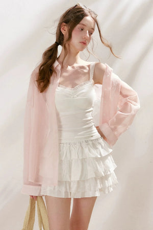 Cotton Lace A-Line Skirt