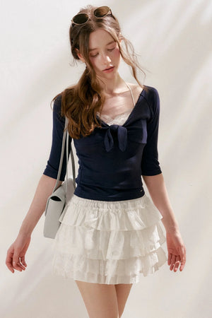 Cotton Lace A-Line Skirt
