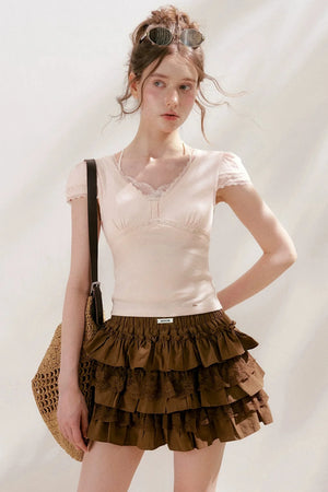 Cotton Lace A-Line Skirt