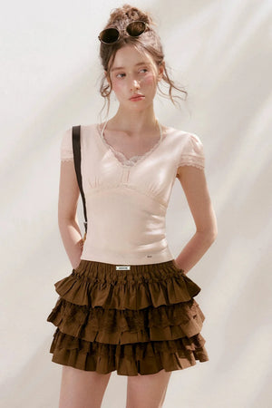 Cotton Lace A-Line Skirt
