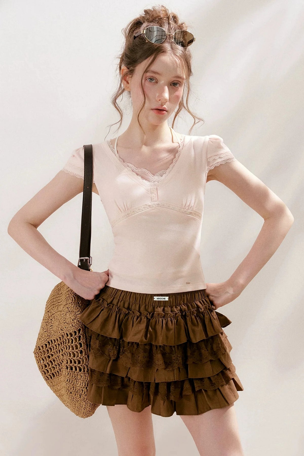 Cotton Lace A-Line Skirt