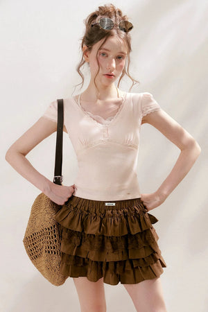 Cotton Lace A-Line Skirt