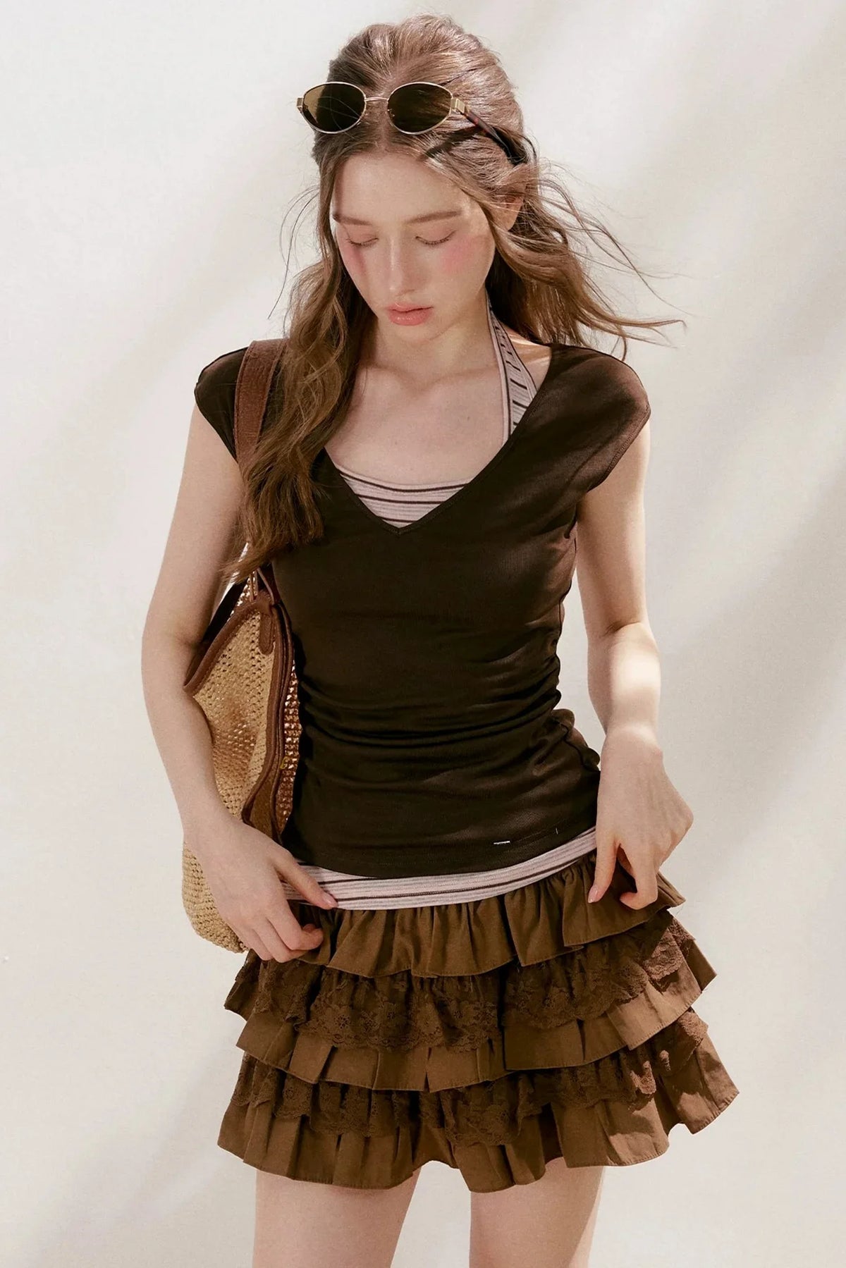 Cotton Lace A-Line Skirt