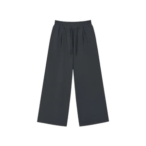 Cotton Pleated Wide-Leg Pants