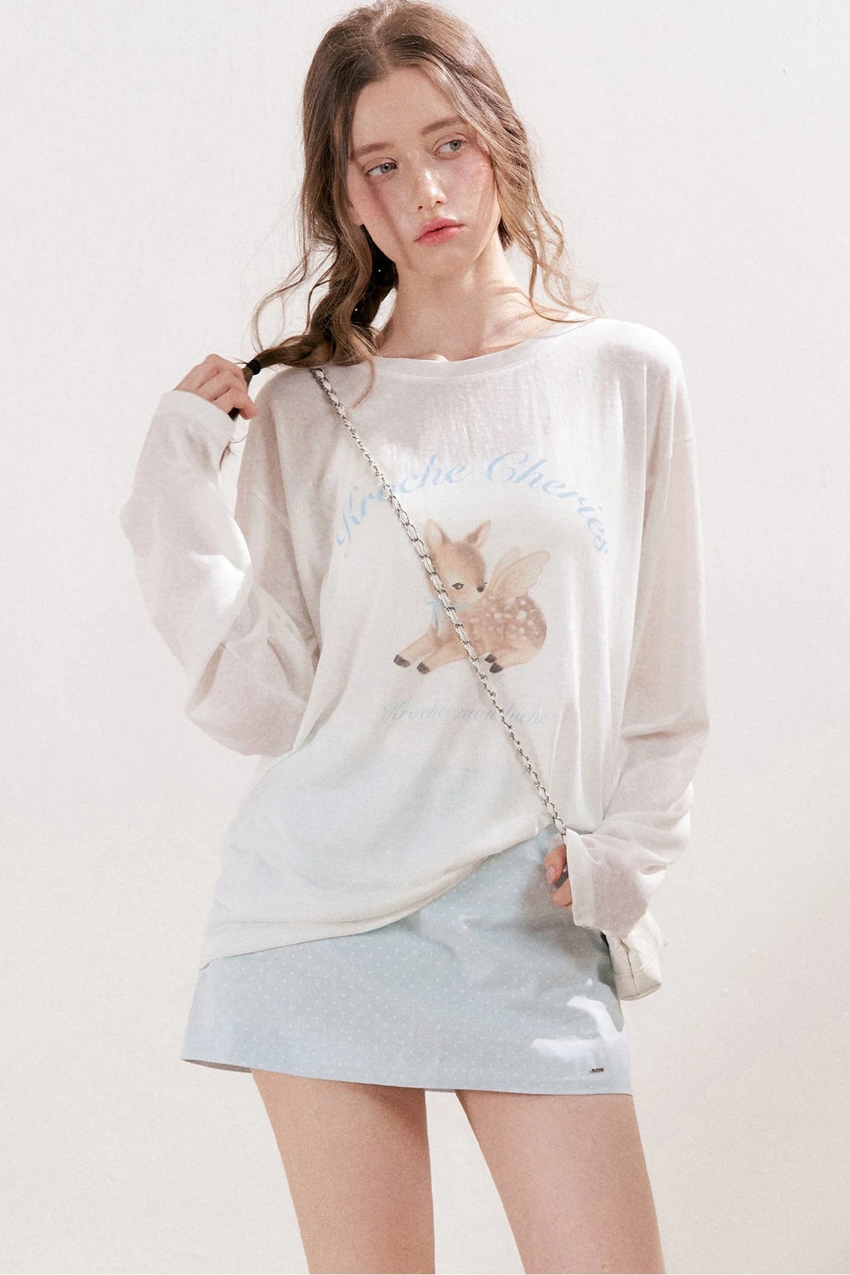 Cotton Polka Dot Low-Waist Mini Skirt