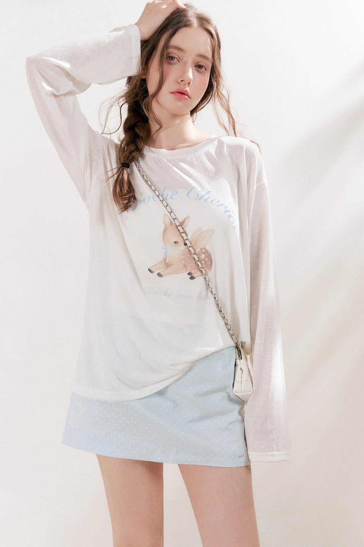 Cotton Polka Dot Low-Waist Mini Skirt