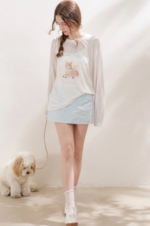 Cotton Polka Dot Low-Waist Mini Skirt