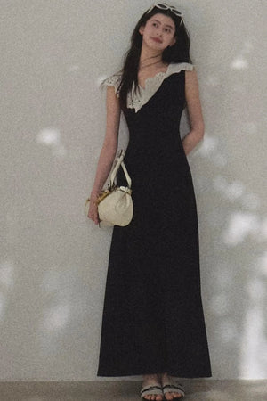 Cotton Sleeveless Backless Waist-cinching Dress