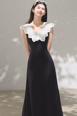Cotton Sleeveless Backless Waist-cinching Dress