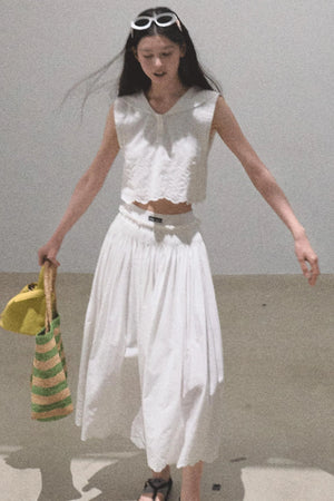 Cotton Tank & Pleated Skirt Set-Up