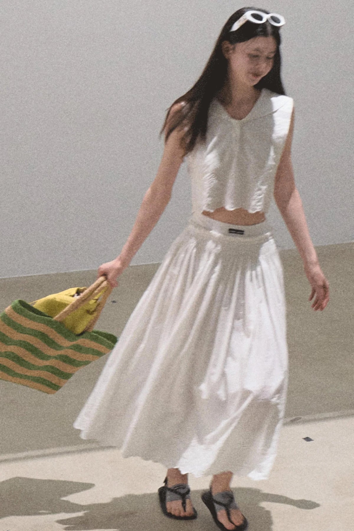 Cotton Tank & Pleated Skirt Set-Up