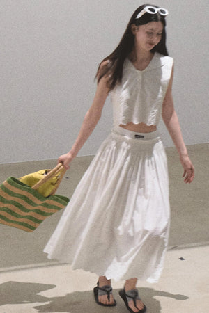Cotton Tank & Pleated Skirt Set-Up