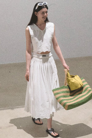 Cotton Tank & Pleated Skirt Set-Up