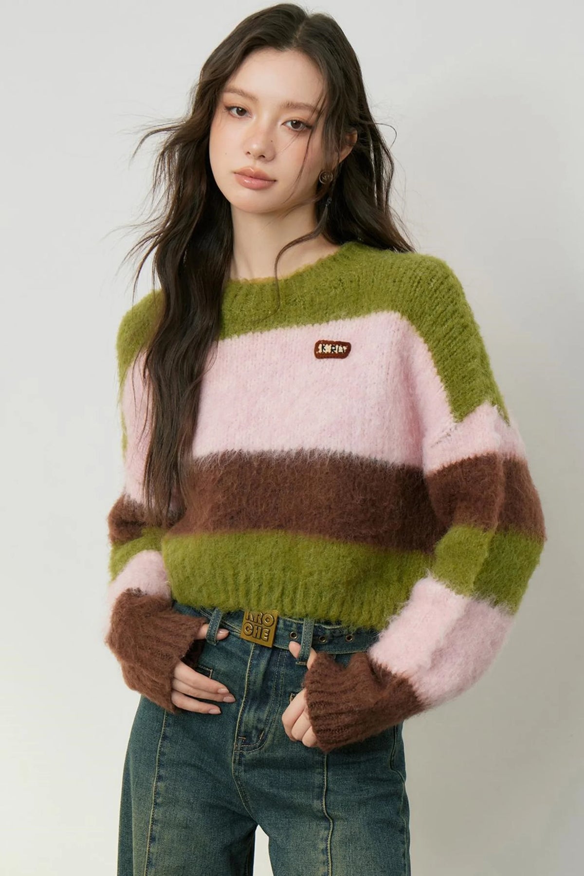Cozy Color Block Knit Sweater