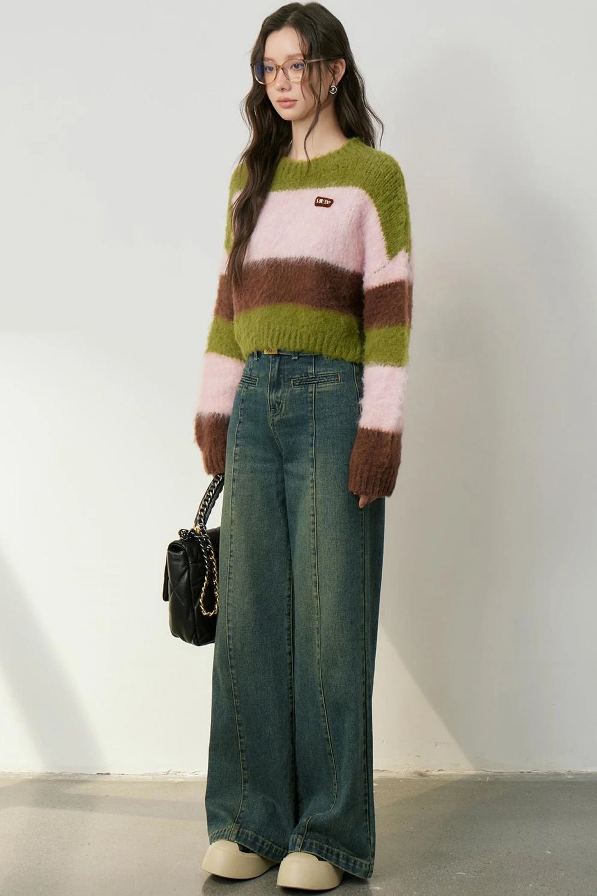 Cozy Color Block Knit Sweater