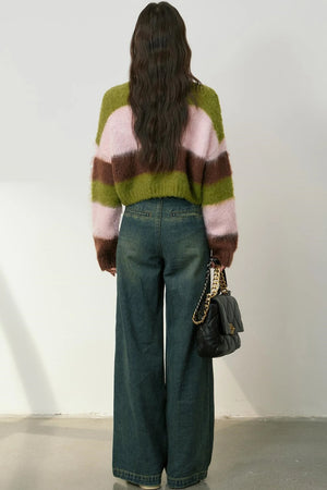 Cozy Color Block Knit Sweater