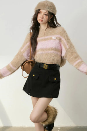 Cozy Color Block Knit Sweater