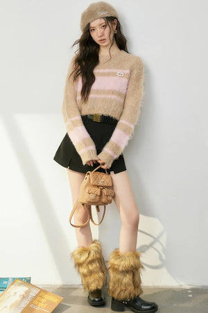 Cozy Color Block Knit Sweater